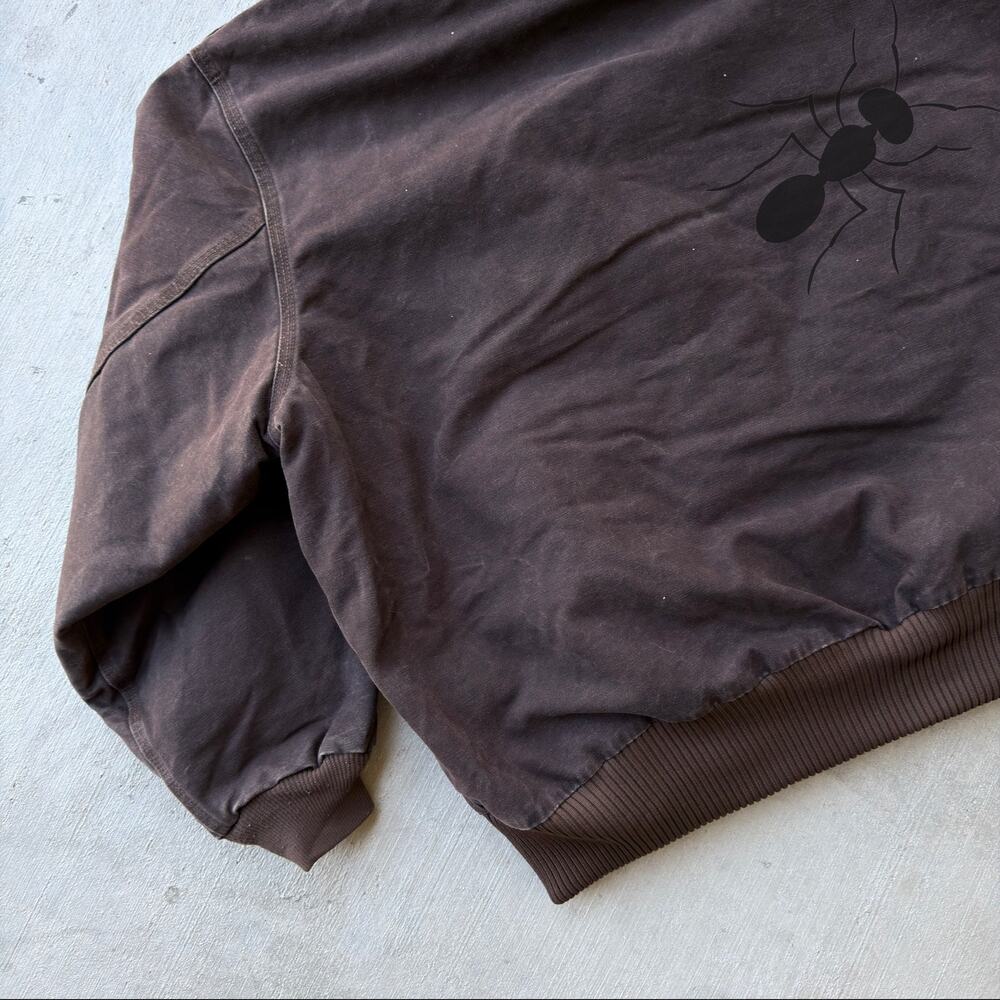 Carhartt J130 DKB brown hooded work wear jacket - Picture 9 of 9